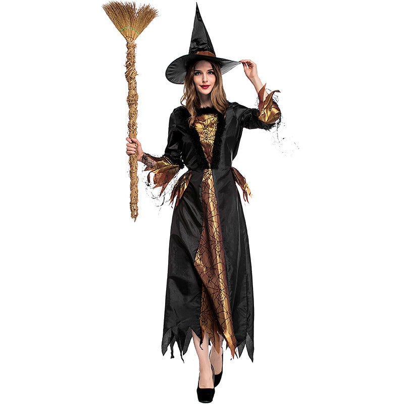 Spider Net Printed Witch Cosplay Costume Halloween/Stage Performance/Party
