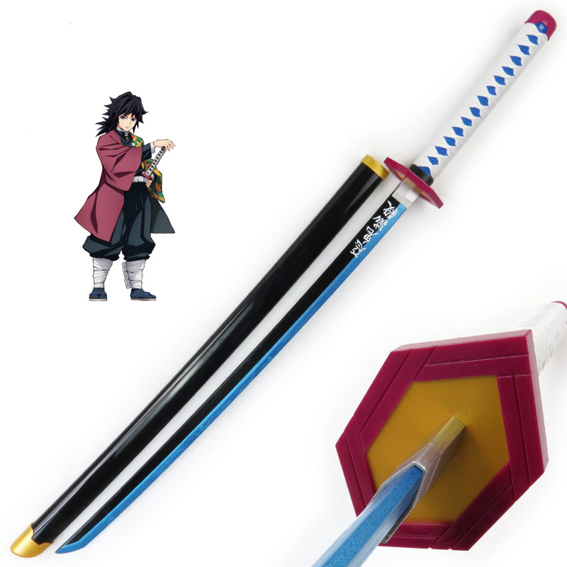 Anime Giyu Tomioka Cosplay Weapon Sword Props Halloween Costume Accessories