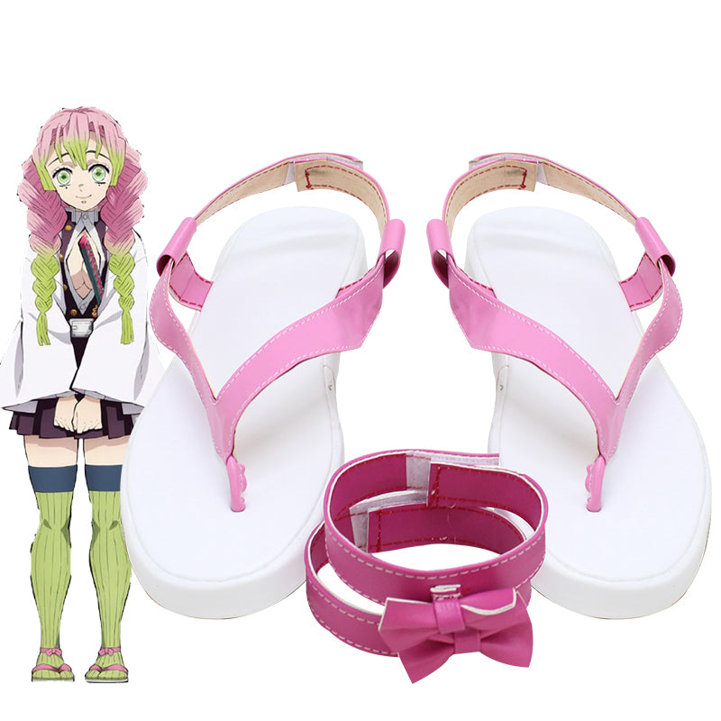 Anime Mitsuri Kanroji Costume Shoes PU Leather Customized Shoes