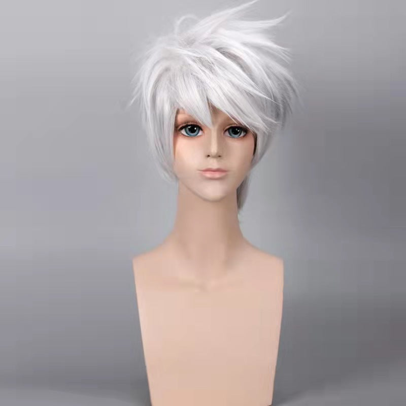 Anime Cosplay Sixth Hokage Hatake Kakashi Costume Wigs Silver Wigs With Headband