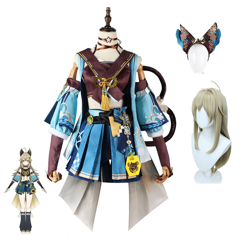 Genshin Impact Kirara Costume With Wigs Set Halloween Carnival Cosplay Outfit