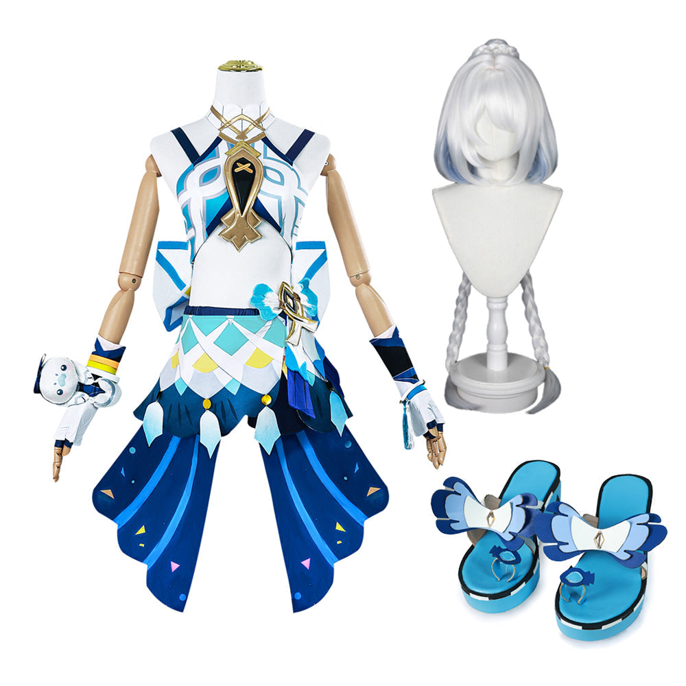 Genshin Impact Mualani Costume +Wigs+Shoes Whole Set Halloween Cosplay Outfit