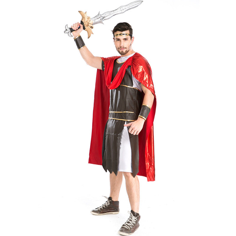 Men Roman Warrior Gladiator Warrior 300 Cosplay Costume For Halloween Party Performance