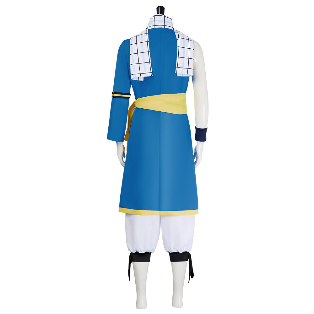 100 Years Quest Natsu Dragneel Blue Outfit Cosplay Costume With Scarf Whole Set Halloween Costume
