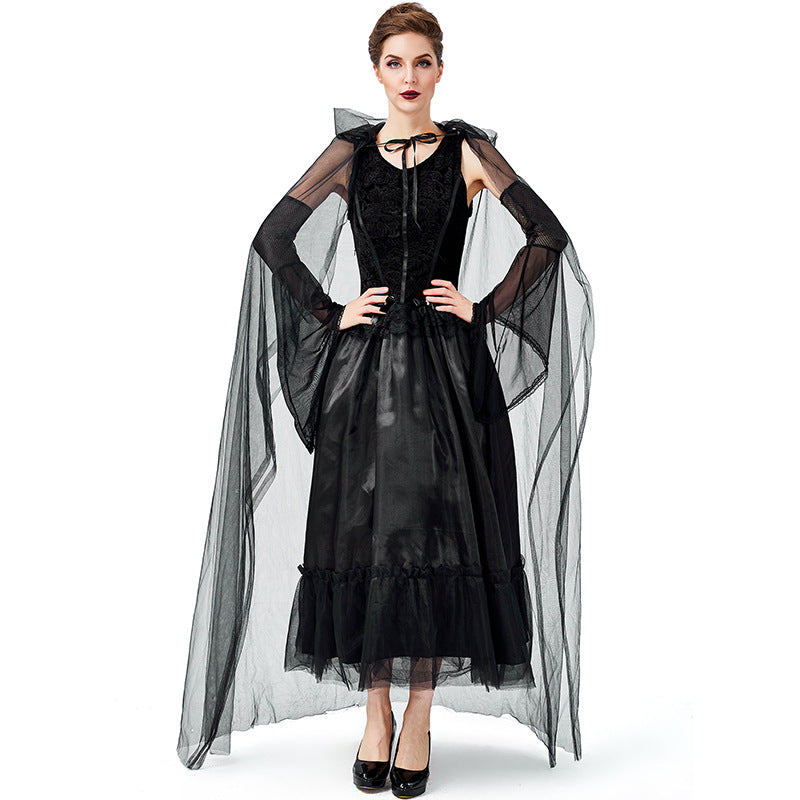 Cloak Vampire Mysterious Dark Witch Costume Halloween/Stage Performance/Party