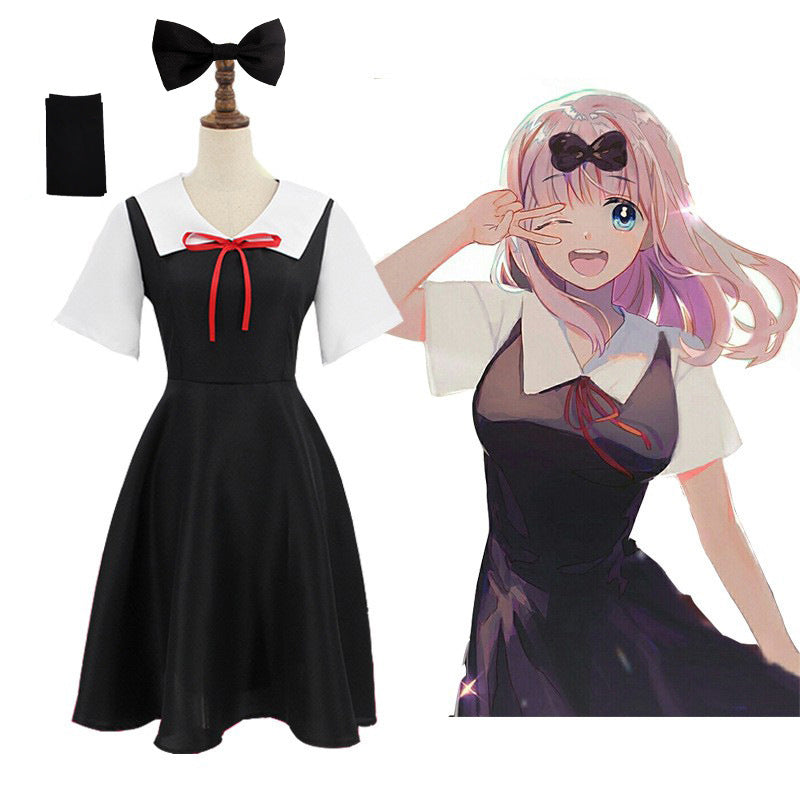 Anime Kaguya-sama wa Kokurasetai/Kaguya-sama Love is War Chika Fujiwara Cosplay Costume With Wigs Set