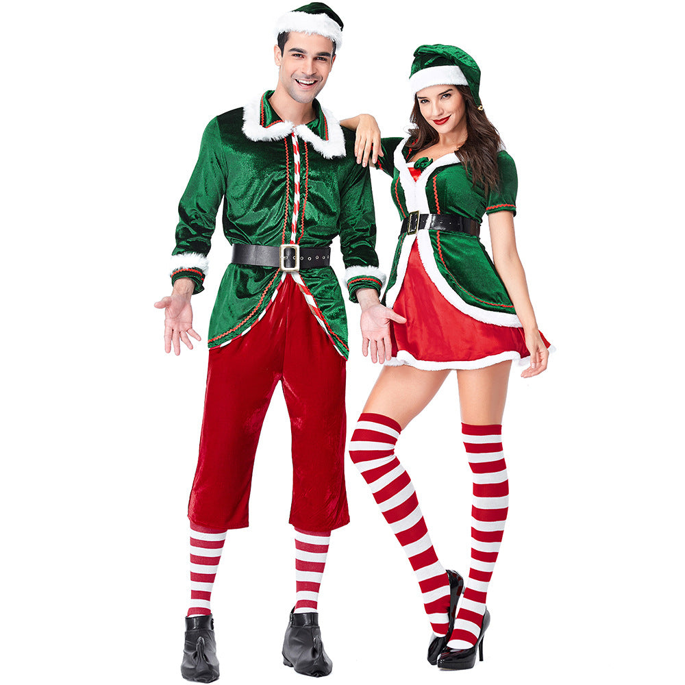Christmas Halloween Costume Couple Matching Christmas Elf Costume Christmas Holiday He and She Elf Outfit