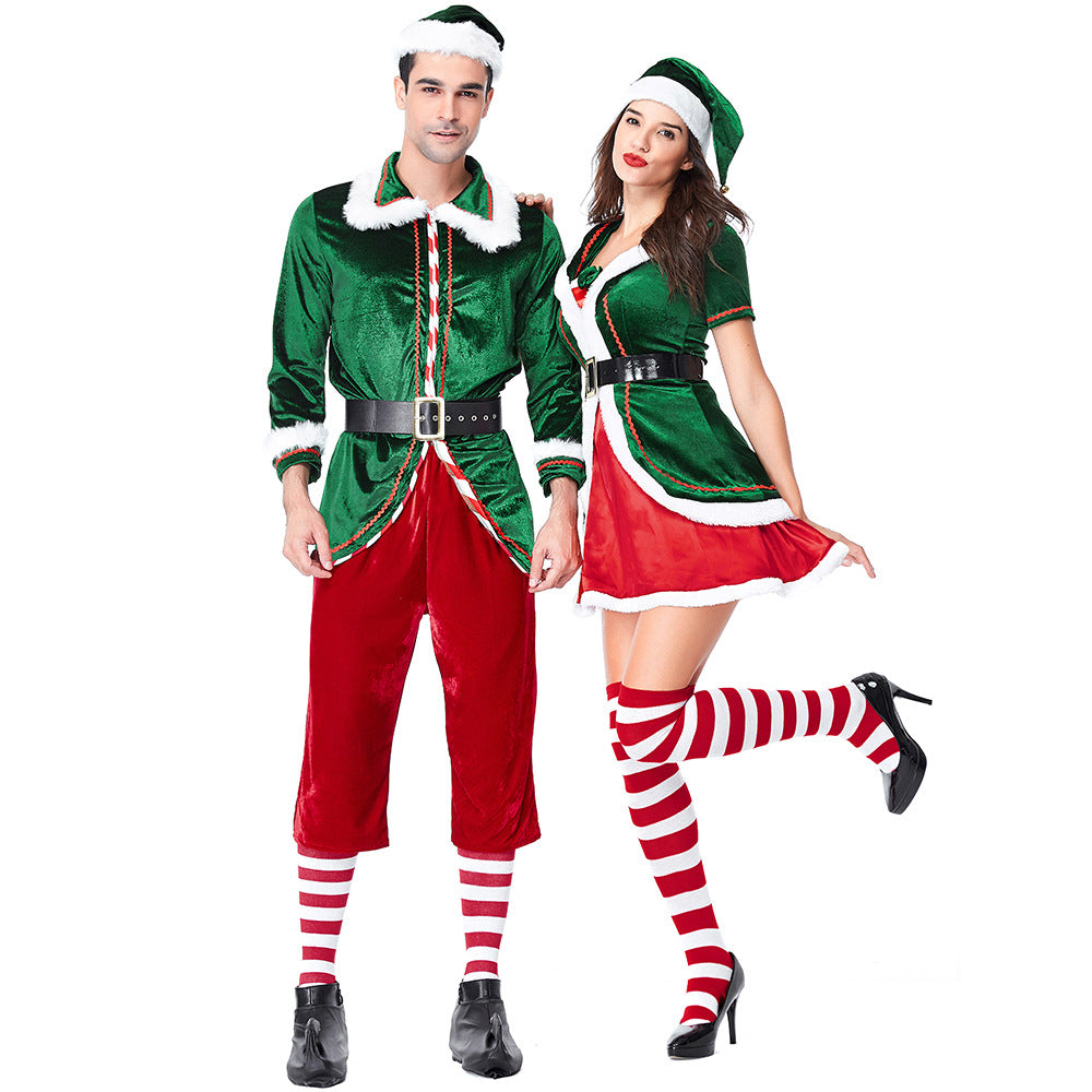Christmas Halloween Costume Couple Matching Christmas Elf Costume Christmas Holiday He and She Elf Outfit