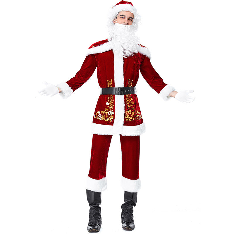 2022 New Couple Matching Christmas Santa Costume Full Set Deluxe Version