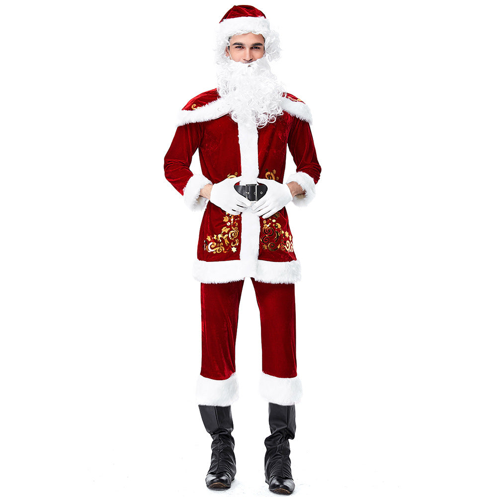 2022 New Couple Matching Christmas Santa Costume Full Set Deluxe Version