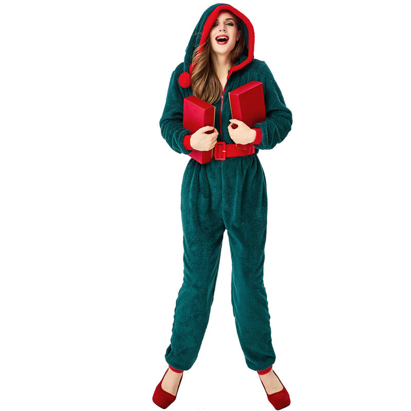 2022 New Women Christmas Tree Costume Christmas Tress Jumpsuit  Pajamas Onesie Kigurumi
