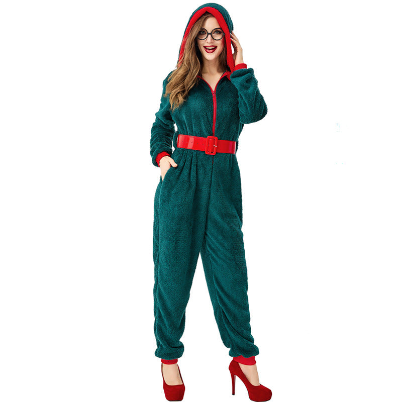 2022 New Women Christmas Tree Costume Christmas Tress Jumpsuit  Pajamas Onesie Kigurumi