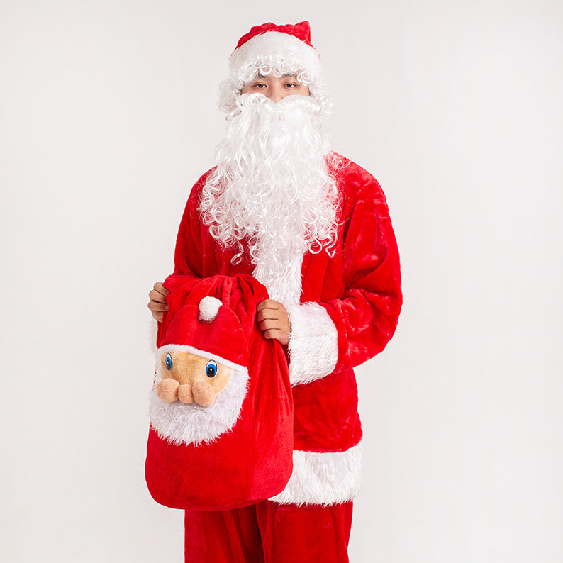 2022 Christmas Adults Men Santa Claus Costume Full Set With Shoes Cover and Bag