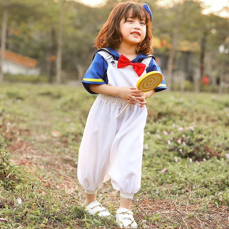 2023 Children's White Strappy Pants Sailor Suit Cosplay Costume Halloween Duck Anime Costumes