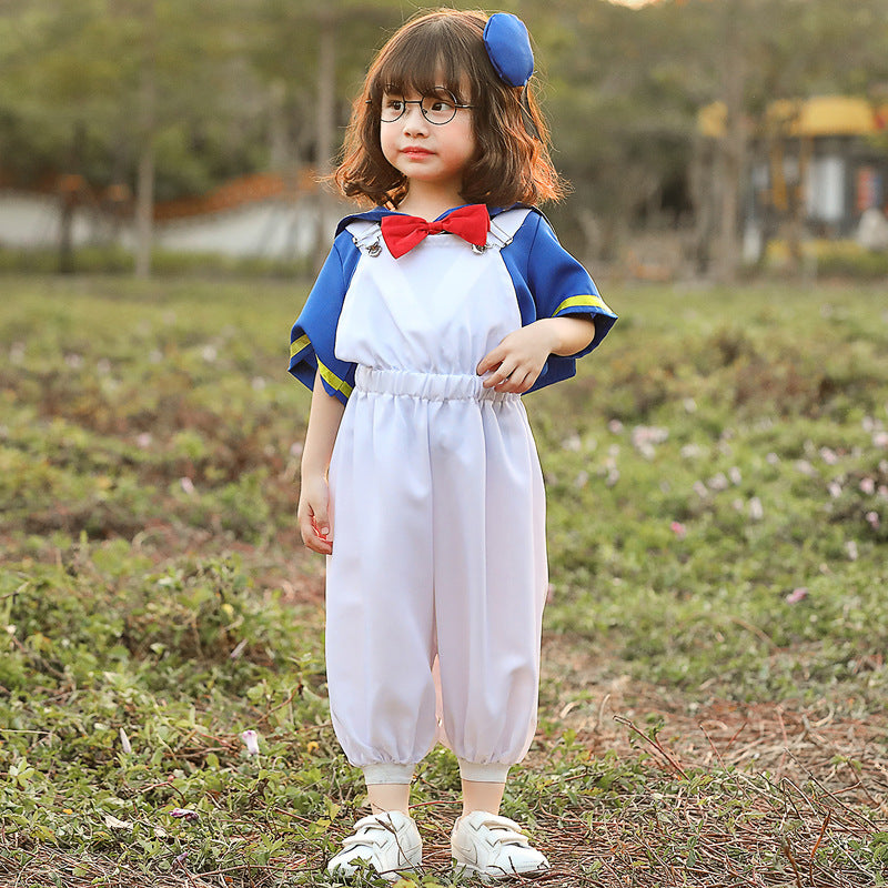 2023 Children's White Strappy Pants Sailor Suit Cosplay Costume Halloween Duck Anime Costumes