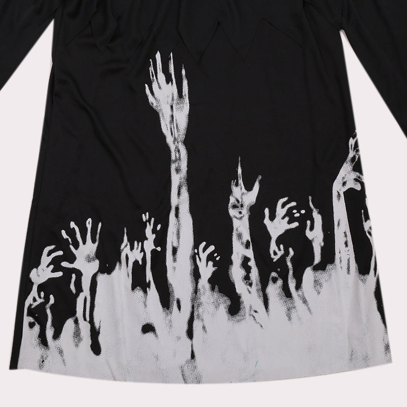 2023 Glow in the Dark Grim Reaper Costume Kids Halloween Party Cosplay Death Costume and Scythe Props
