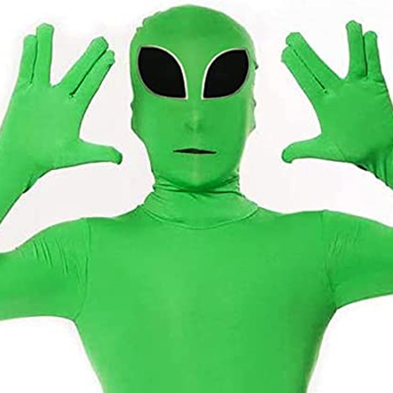 2023 Halloween Child Adult Alien Zentai Cosplay Costume Green One Piece Jumpsuit Alien Costume