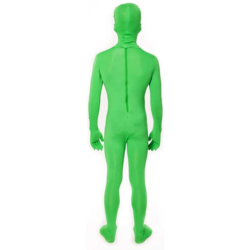 2023 Halloween Child Adult Alien Zentai Cosplay Costume Green One Piece Jumpsuit Alien Costume