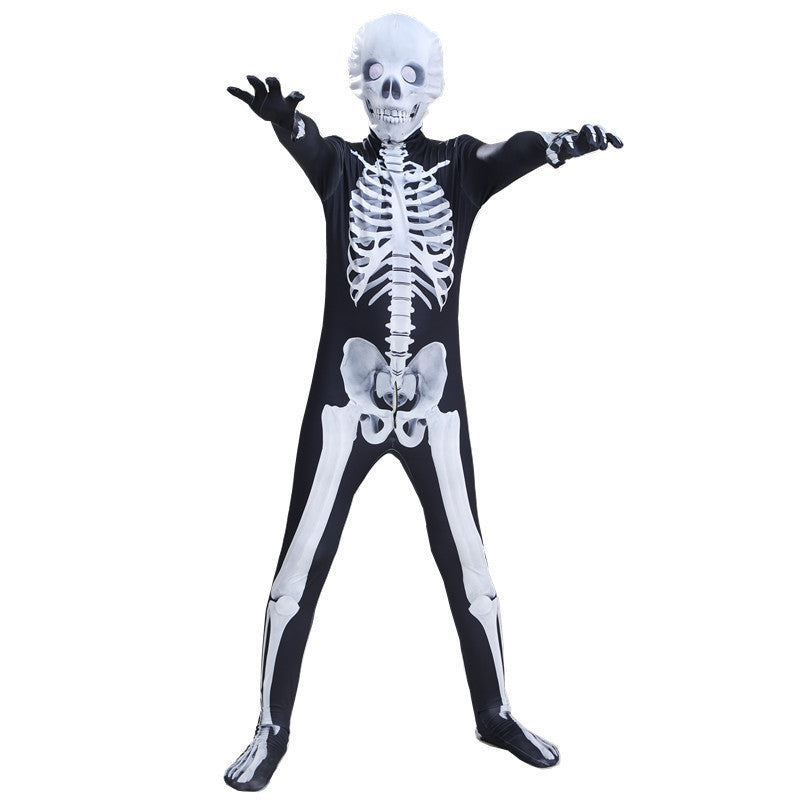 2023 Halloween Child Adult Skeleton Jumpsuit Halloween Carnival Horror Zentai Costume