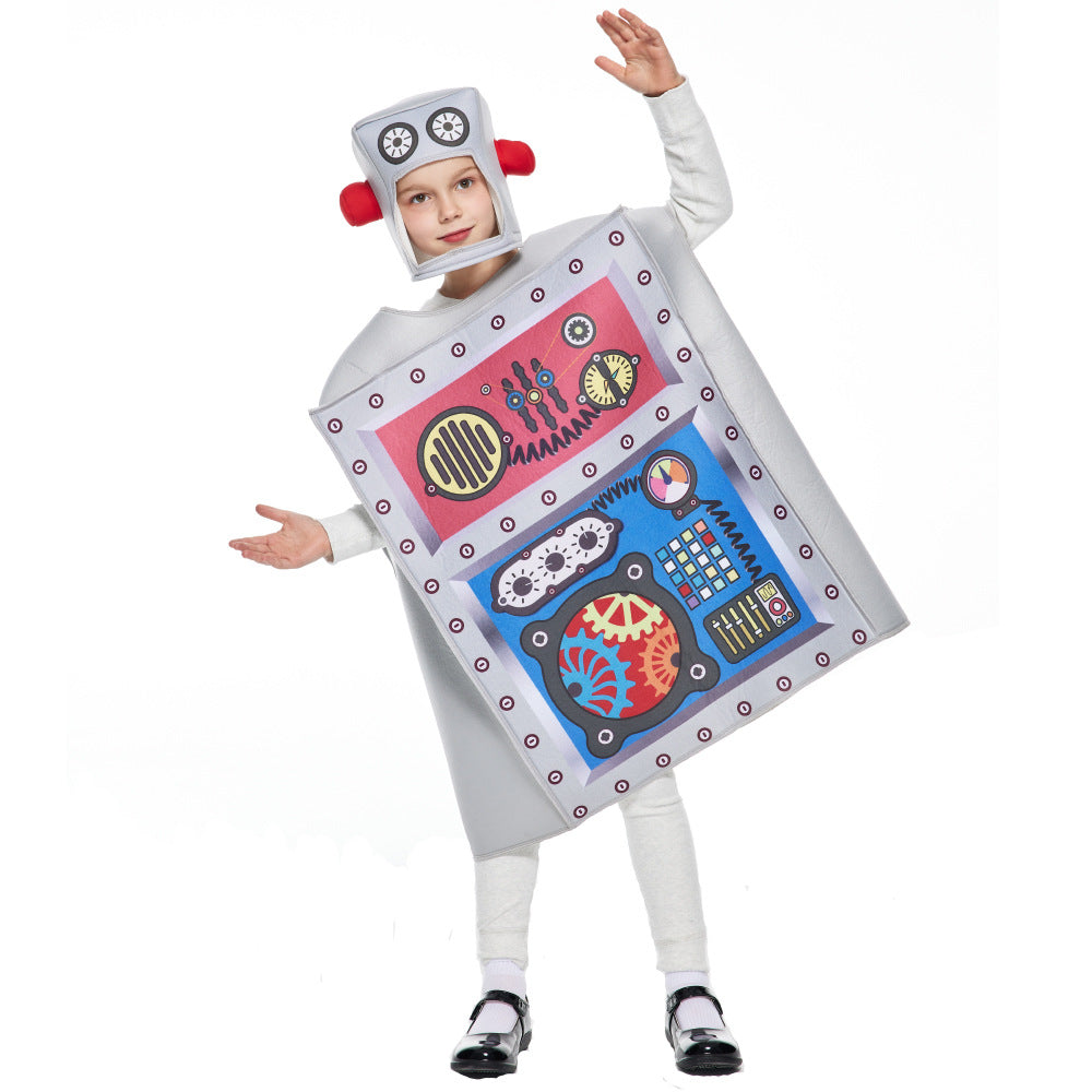 2023 Halloween Children's Performance Costume Robot Cosplay Costume Set