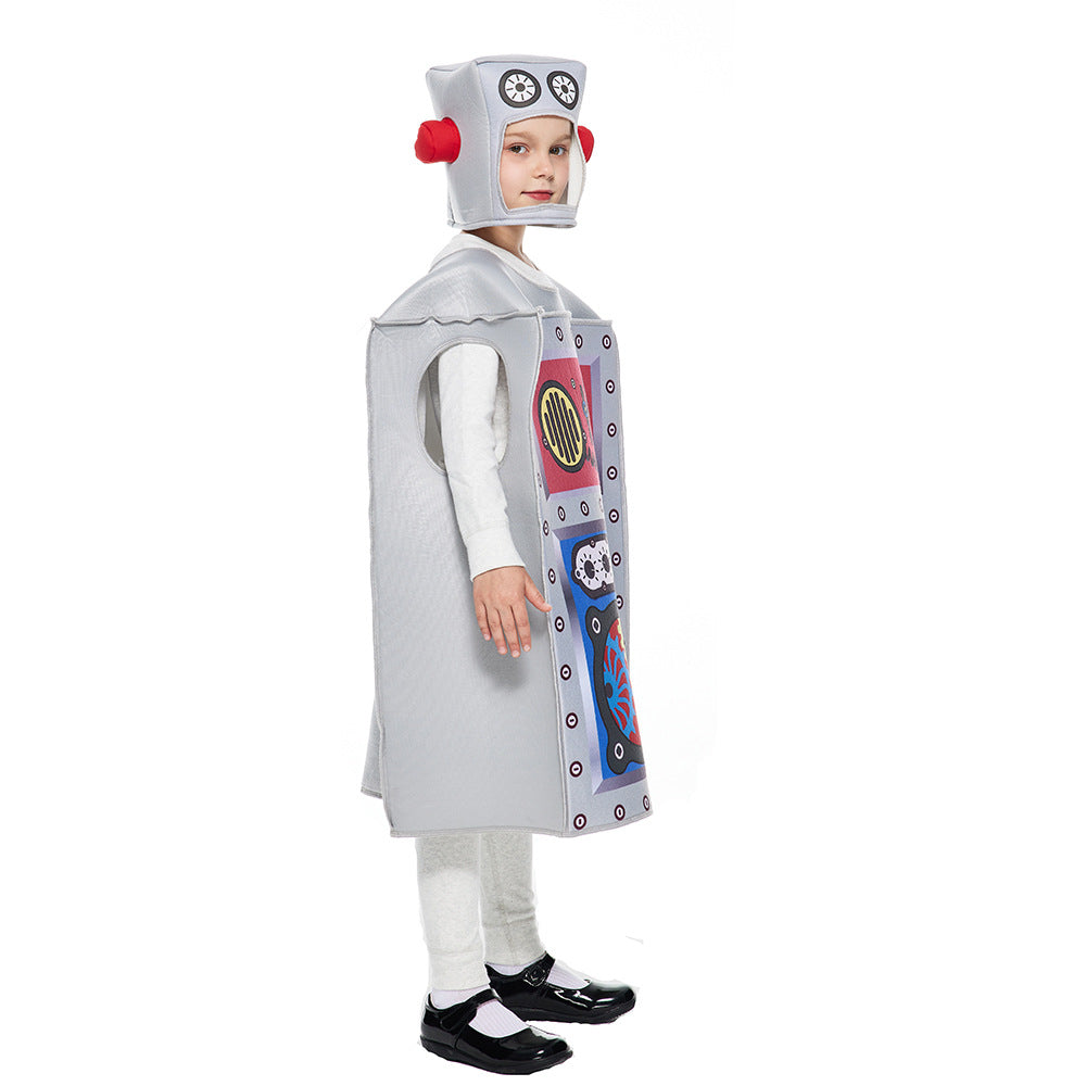 2023 Halloween Children's Performance Costume Robot Cosplay Costume Set