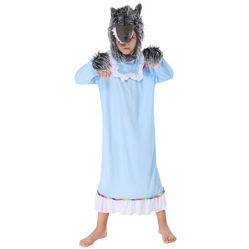 2023 Halloween Christmas Children's Stage Performance Costumes Boys Girls Granny Wolf Cosplay Costumes