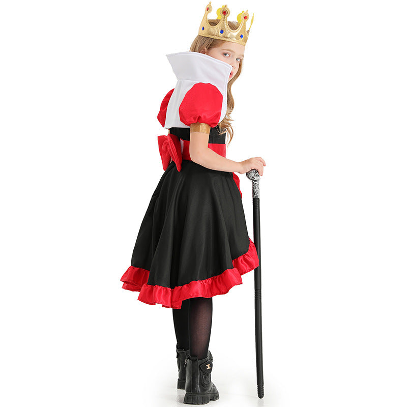 2023 Halloween Costumes Child Poker Queen Costume Girls Stage Performance Costumes