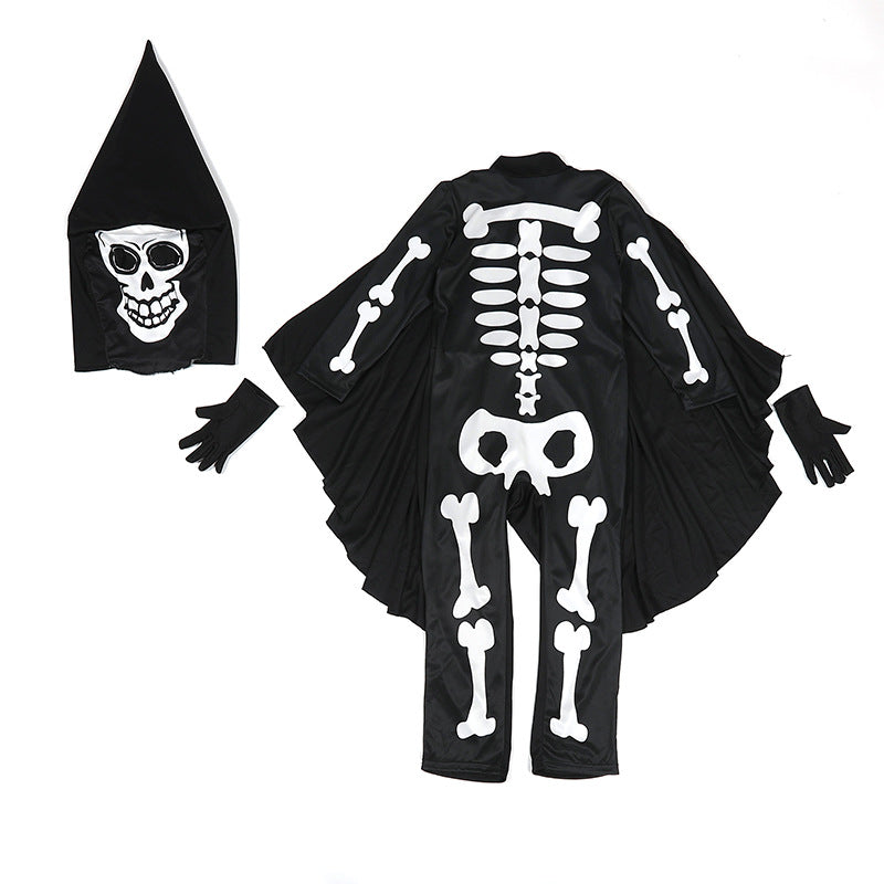 2023 Halloween Dress Up Costumes Kids Skeleton Cosplay Costumes Girls Boys Bones Spooky Party Costumes