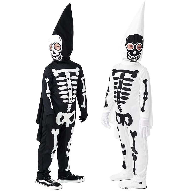 2023 Halloween Dress Up Costumes Kids Skeleton Cosplay Costumes Girls Boys Bones Spooky Party Costumes