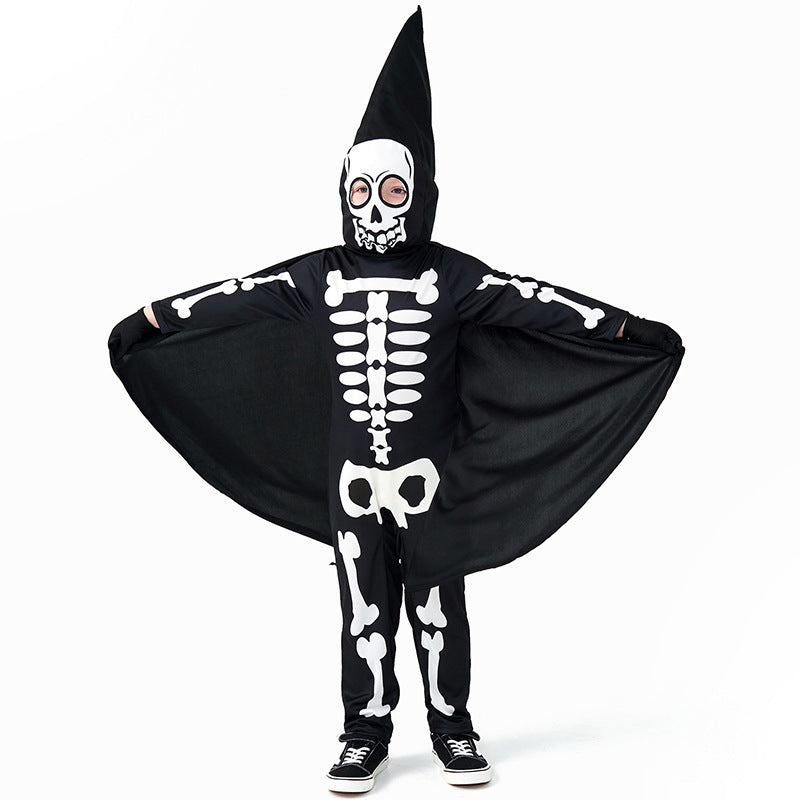 2023 Halloween Dress Up Costumes Kids Skeleton Cosplay Costumes Girls Boys Bones Spooky Party Costumes
