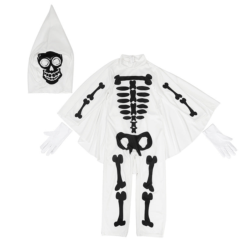 2023 Halloween Dress Up Costumes Kids Skeleton Cosplay Costumes Girls Boys Bones Spooky Party Costumes