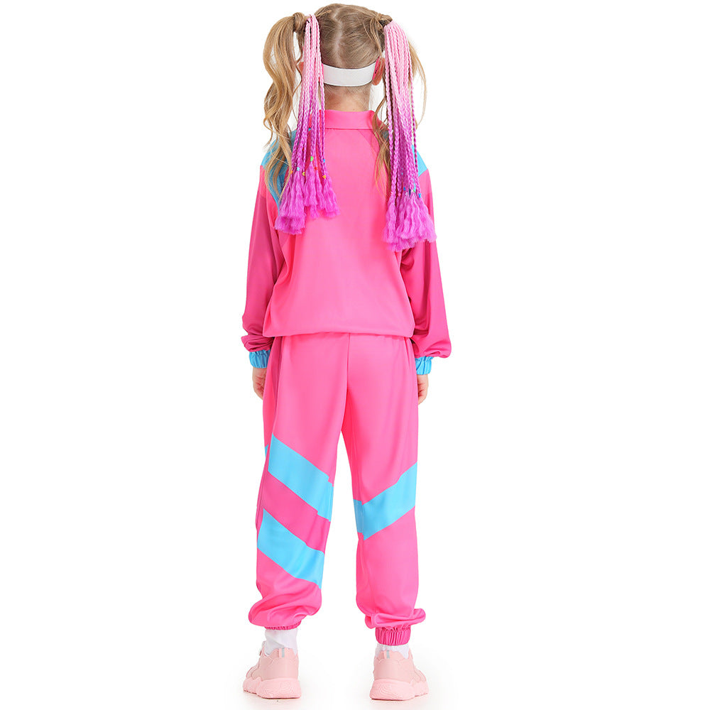 2023 Halloween Kids Costume Vintage Disco Performance Costume Girls Boys Halloween Hip-Hop Costume