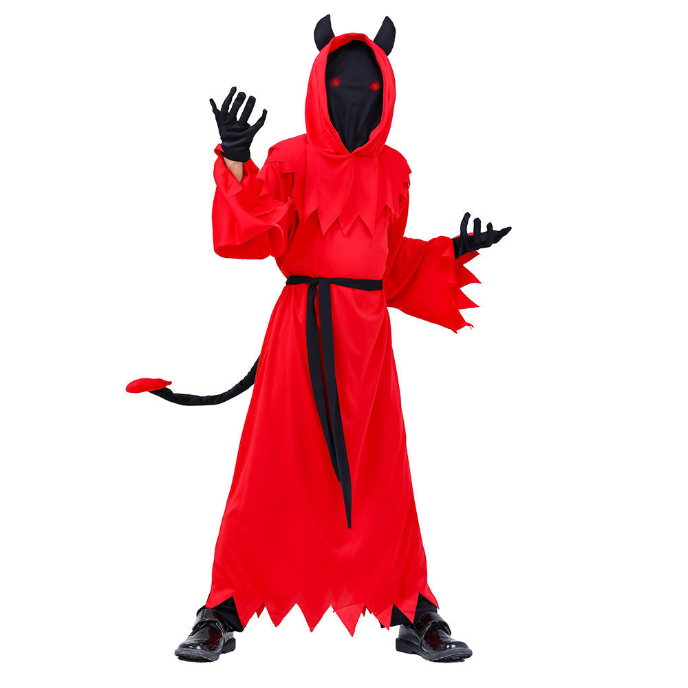 2023 Halloween Kids Red Demon Costume Girls Boys Halloween Carnival Red Demon Outfit