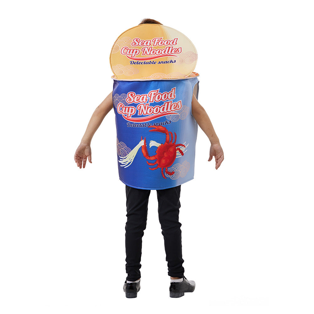 2023 Halloween New Kids Bowl Noodle Costume Funny Seafood Bowl Noodle Onesie School Performance Costumes