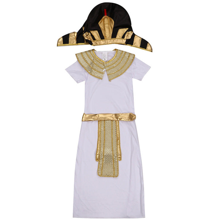 2023 Kids Ancient Egyptian King Costume Pharaoh Costume Boys Girls Halloween Dress Up Costumes