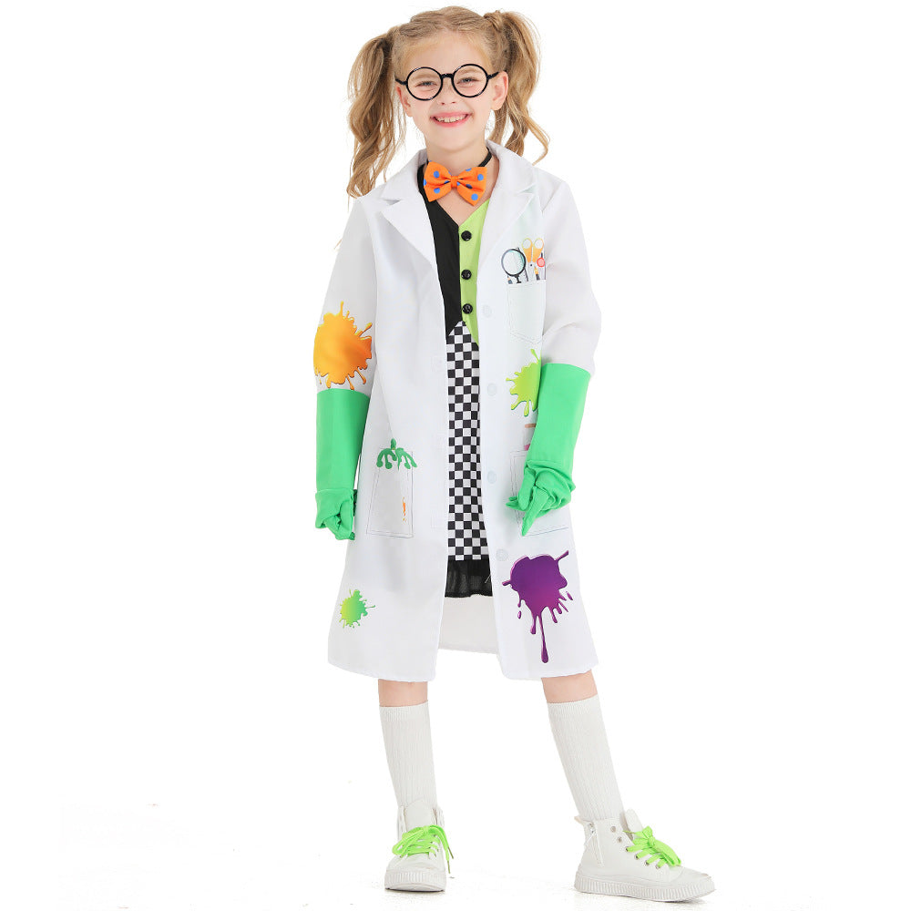 2023 Kids Halloween Costume Girls Halloween Mad Scientist Costumes Halloween Party Performance Costumes