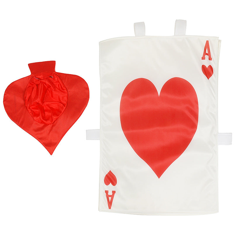 2023 Kids Halloween Costumes Poker Ace of Hearts Costume Girls Boys Cosplay Outfit Stage Performance Costume