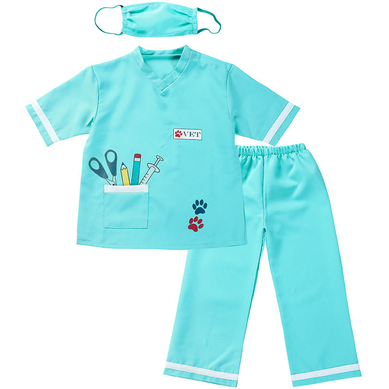 2023 Kids Halloween Doctor Costume Girls Boys Halloween Party Performance Outfit
