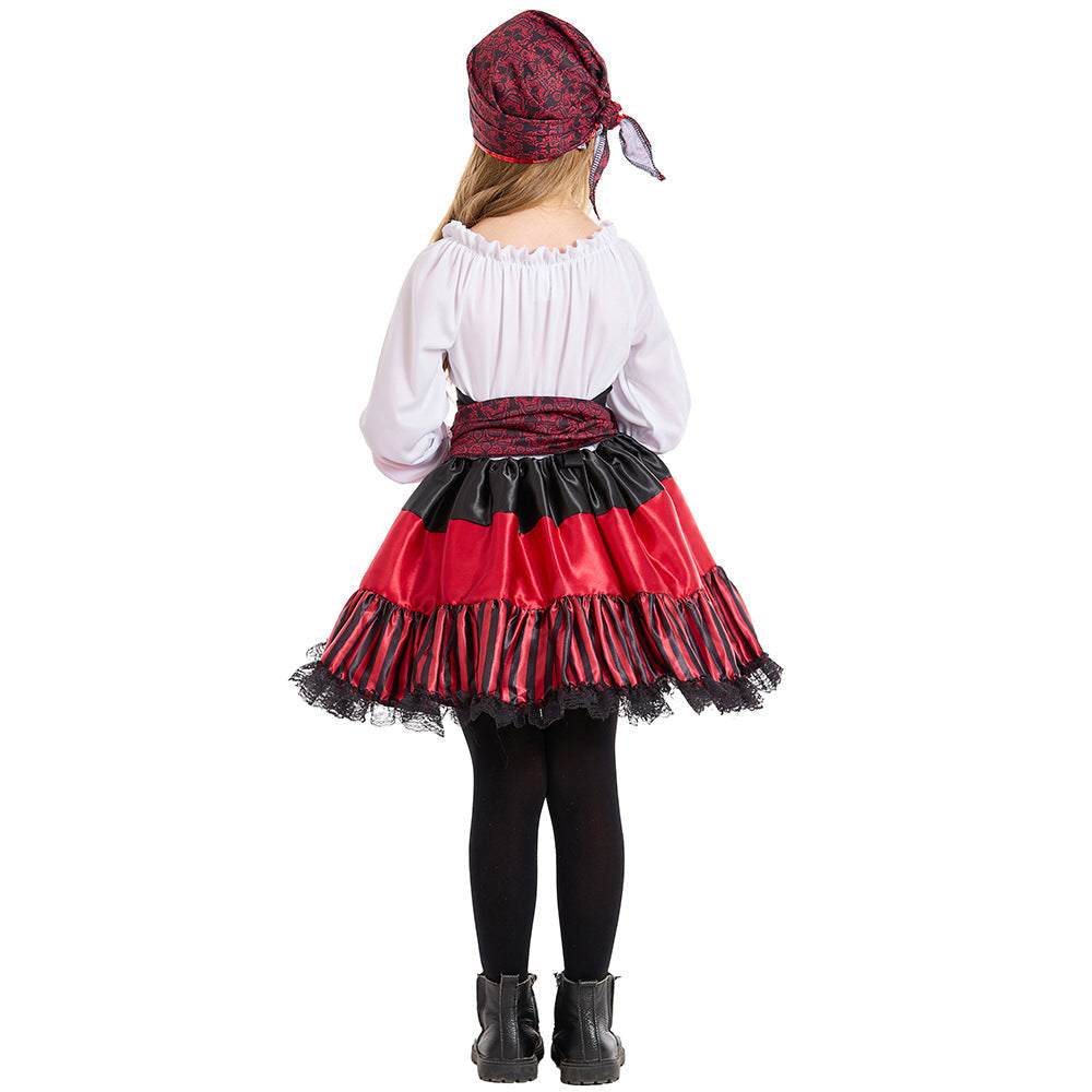 2023 Kids Halloween Mariner Costume Girls Pirate Costume Stage Performance Dress