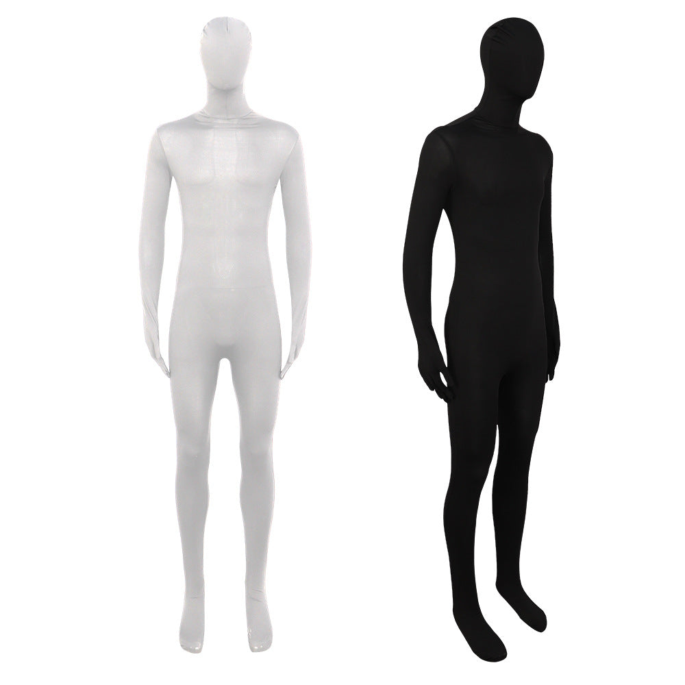 2023 Kids and Adults Halloween Ninja Costume Invisibility Zentai Suit Solid Color Tights Invisible Black Jumpsuit