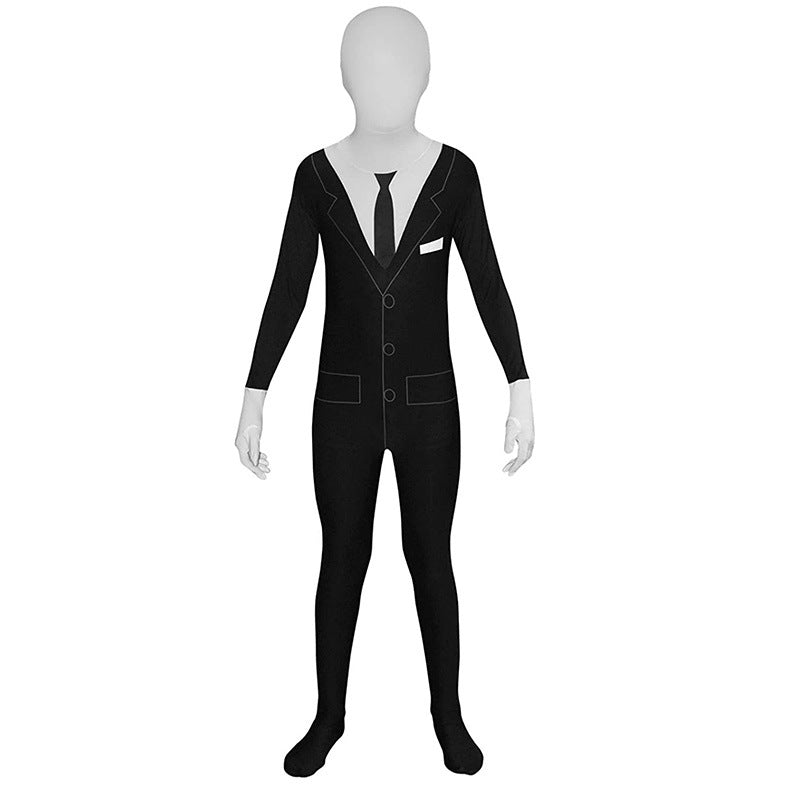2023 Kids and Adults Horror Faceless Monster in Suit Costume Zentai Halloween Carnival Cosplay Jumpsuit