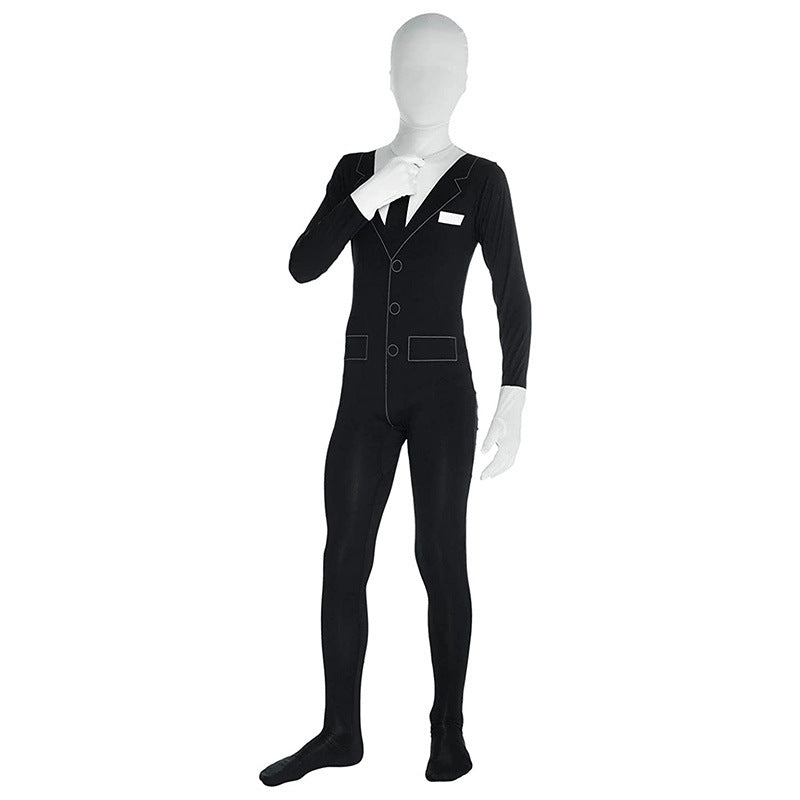 2023 Kids and Adults Horror Faceless Monster in Suit Costume Zentai Halloween Carnival Cosplay Jumpsuit