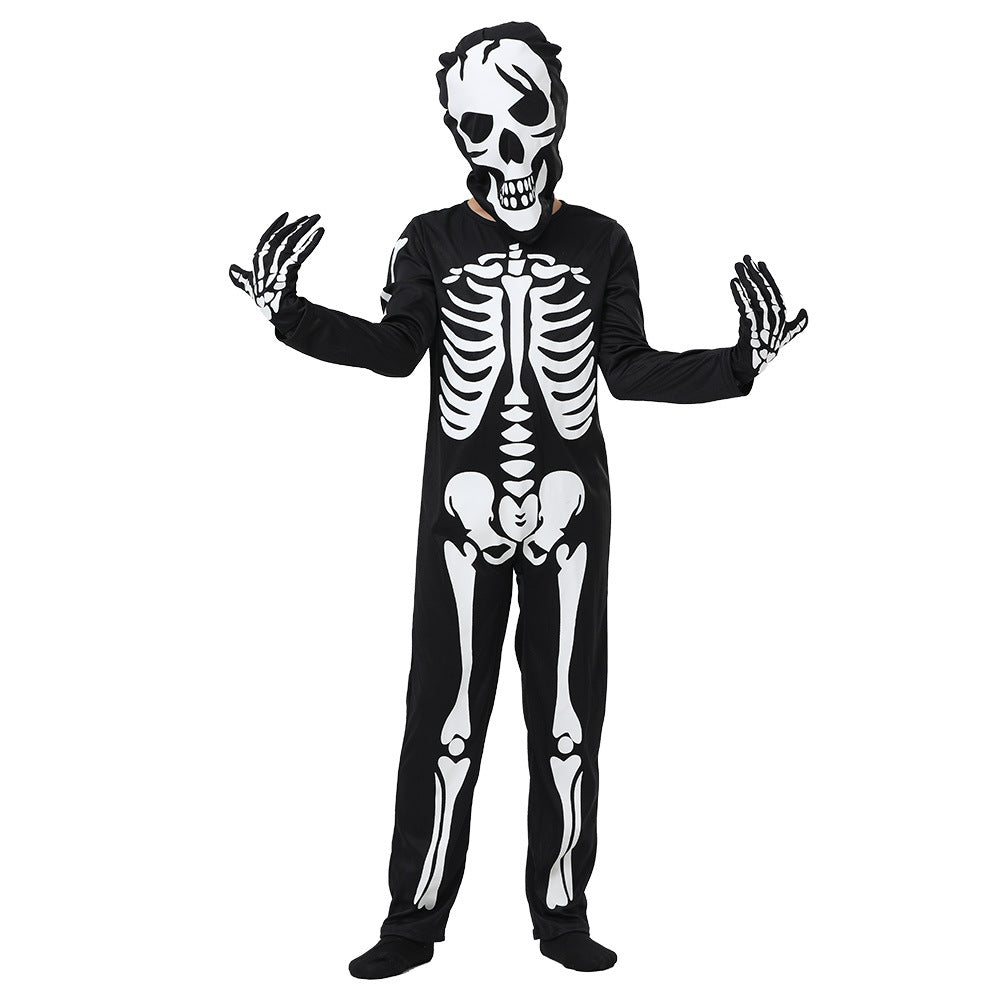 2023 New Kids Costume Glow-in-the-dark Scary Skeleton Jumpsuit Zentai Halloween Canival Outfit For Girls Boys