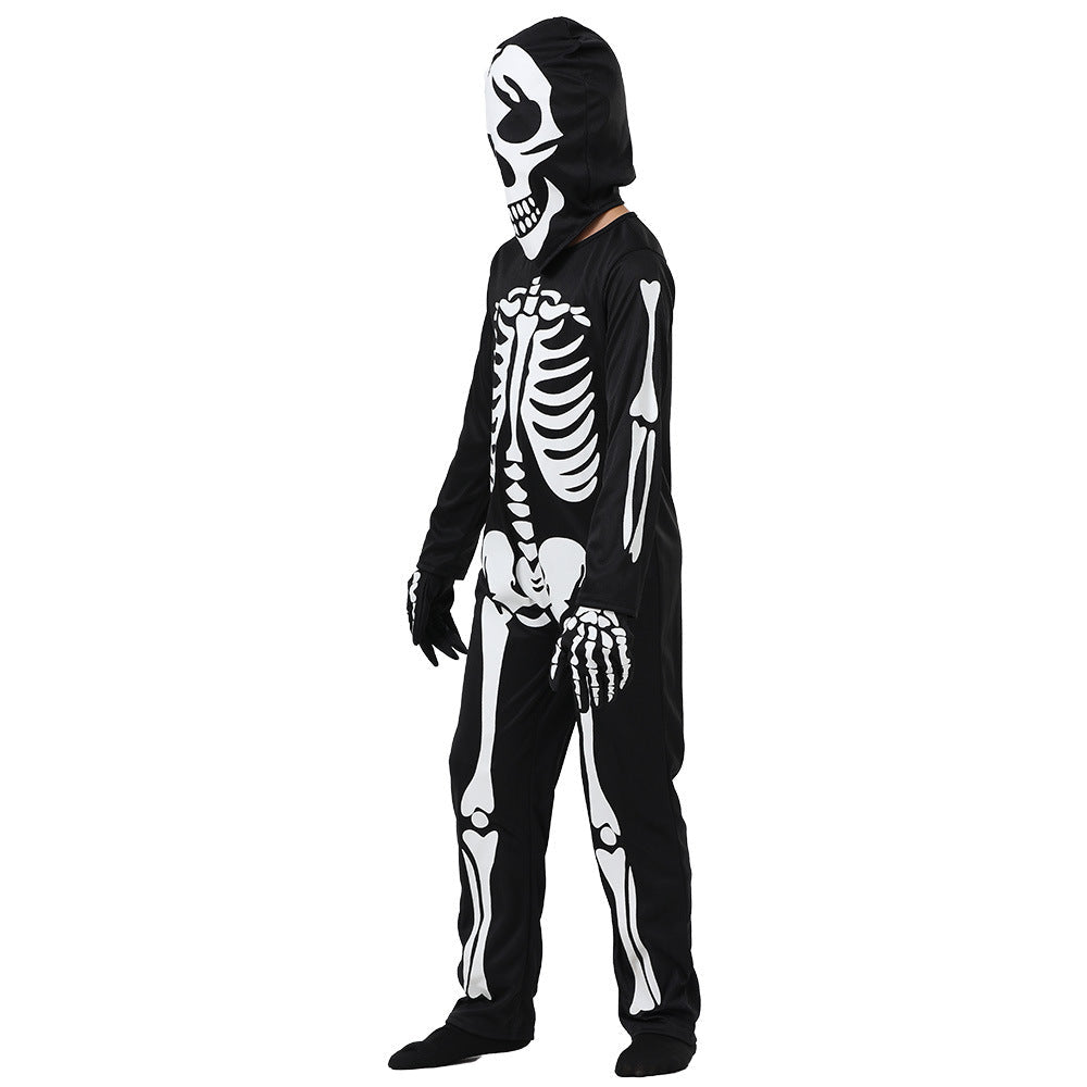 2023 New Kids Costume Glow-in-the-dark Scary Skeleton Jumpsuit Zentai Halloween Canival Outfit For Girls Boys