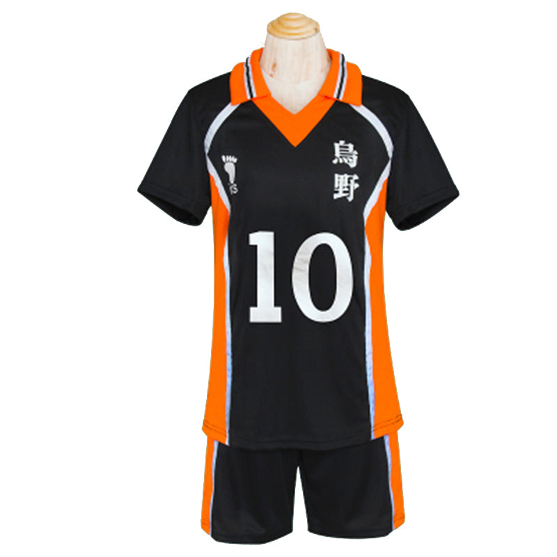 Karasuno High Uniform Costume Cosplay T-shirt and Shorts Sports Suit Set