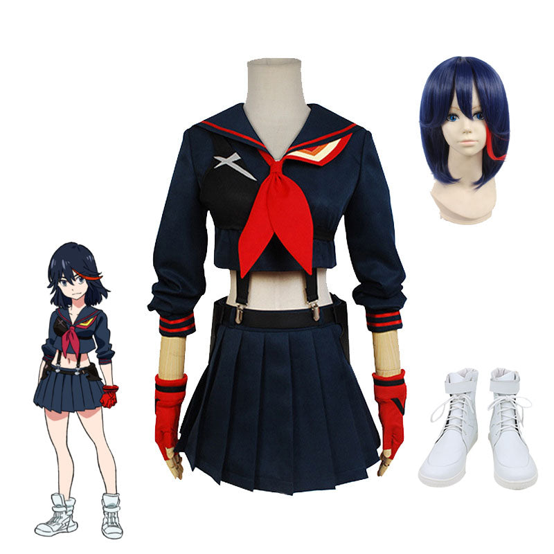 Kill La Kill Cosplay Costume Ryuko Matoi Whole Costume+Wigs+Shoes