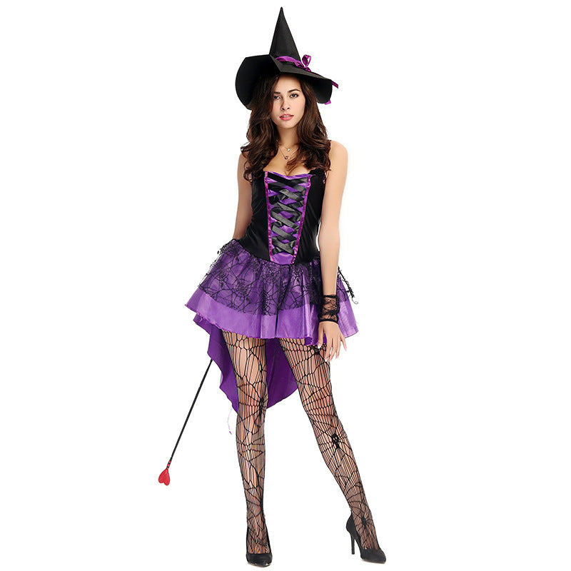 Sexy Purple Swallowtail Witch Cosplay Costume Halloween/Stage/Party