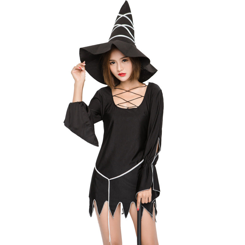 Black Irregular Lace Witch Cosplay Costume Halloween/Stage Performance/Party