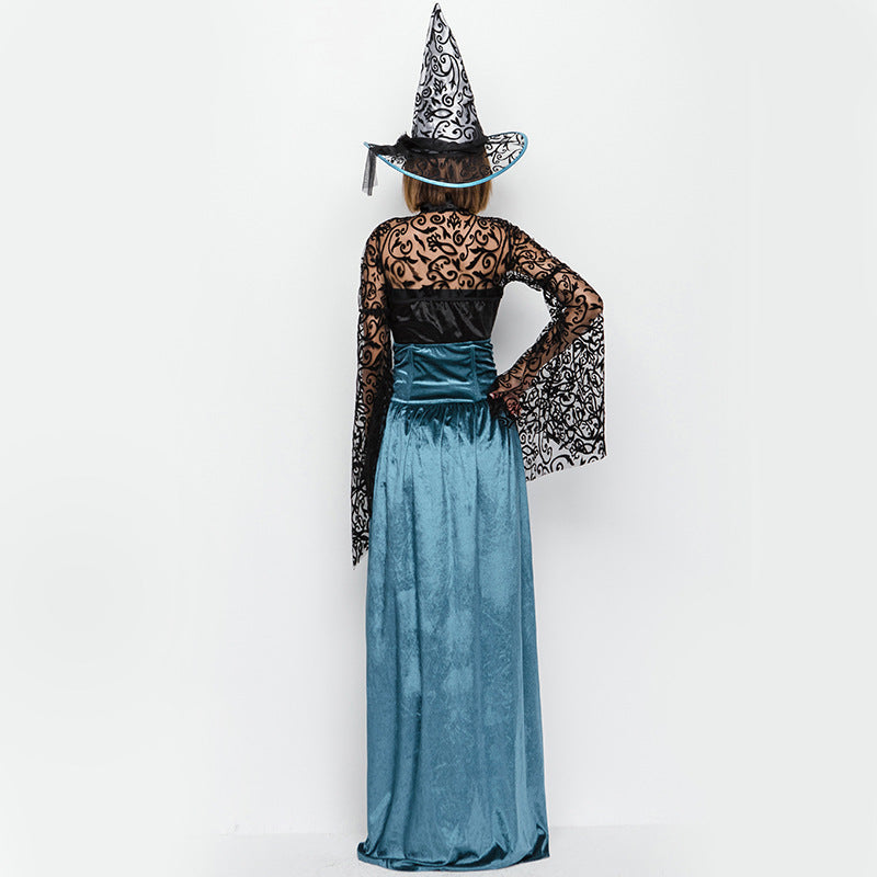 Black Sexy Muslin Witch Game Costume Halloween/Stage Performance/Party