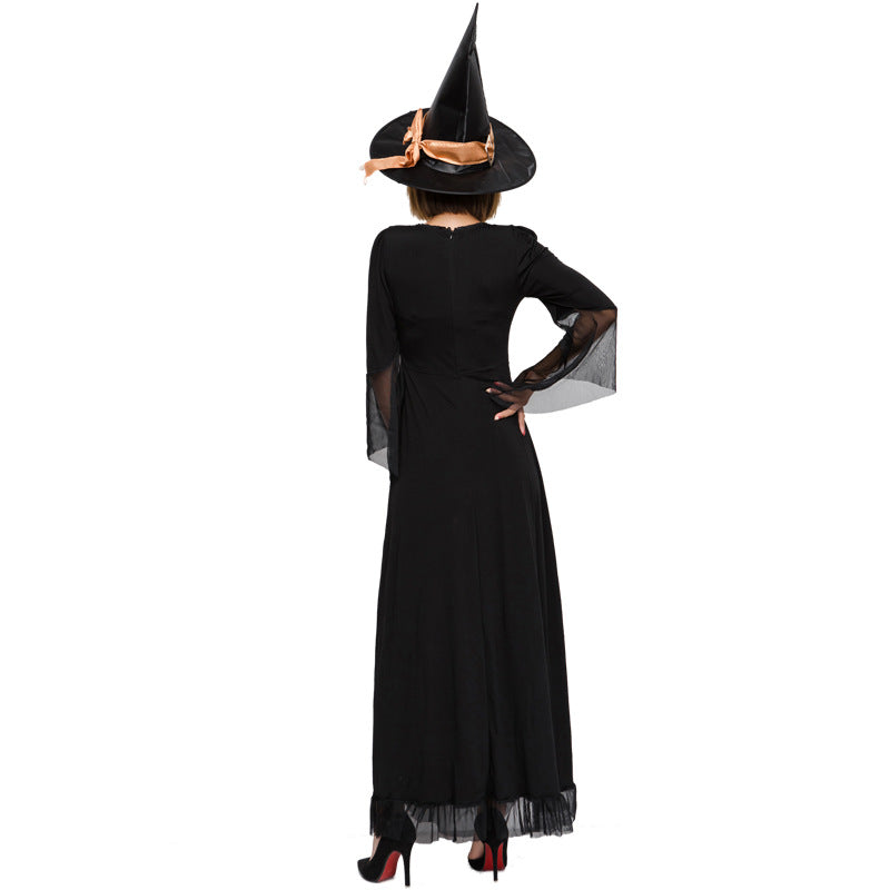 Black Muslin Maxi Dress Witch Costume Halloween/Stage Performance/Party